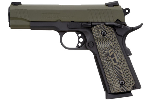 Taurus PT1911 Commander .45 ACP Pistol 4.25" Barrel 8+1 Round Cerakote Mill Spec Green Slide Custom VZ Grip