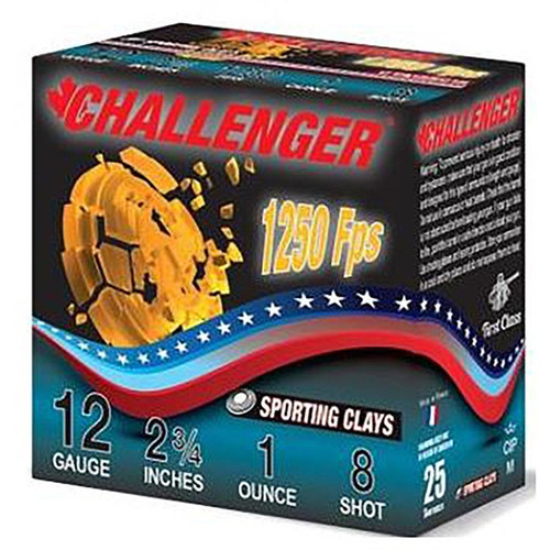 Challenger Ammo Sporting Clay 12 Gauge Ammo 2-3/4" #8 1 oz Box of 250