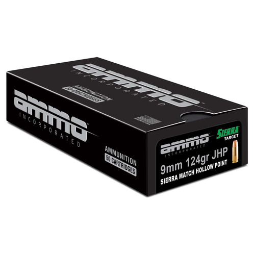 AMMO INC 9mm 124 gr JHP 50rd Box