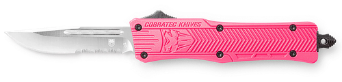 Cobratec Knives CTK-1 Small 2.75" OTF Knife Pink Aluminum Handle