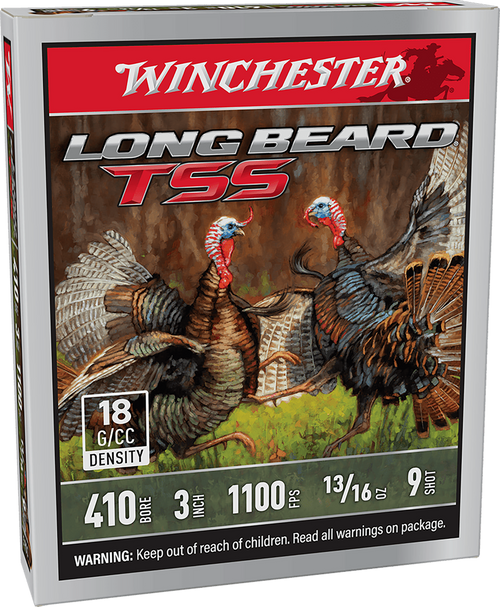 Winchester Long Beard TSS Turkey 410 Ammo 3" #9 Tungsten Shot 13/16 oz Box of 5