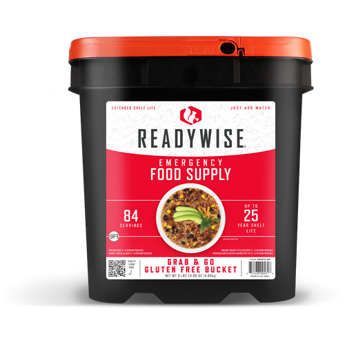 ReadyWise Gluten Free 84 Serving Breakfast and Entree Grab & Go Freeze Dried Food Kit