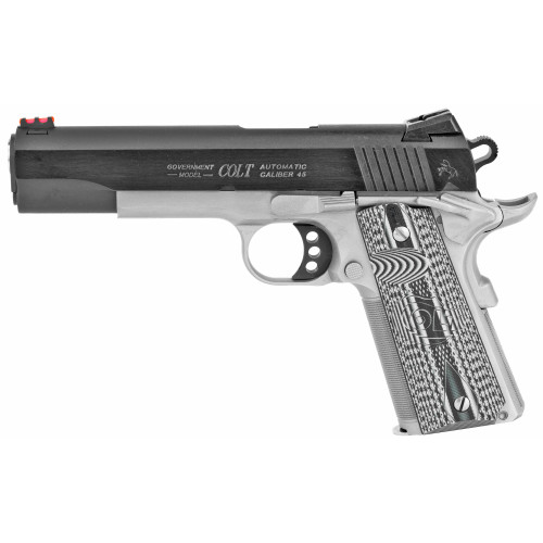 Colt 1911 Competition Plus 45 ACP Pistol 5" Barrel 8+1 Round Black Slide Black/Gray Grip Stainless Frame - Image 1