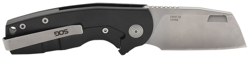 Sog Stout FLK Pocket Knife 2.40" Cleaver Plain Satin D2 Steel Blade Black G10/SS Handle