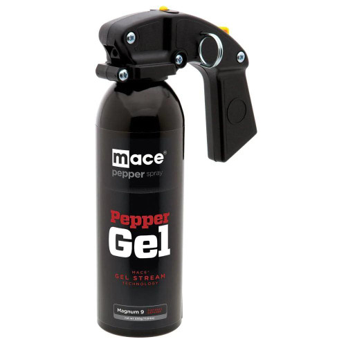 Mace Magnum 9 Pepper Gel 330 Gram Aerosol 10% OC Gel Plus UV Dye Black