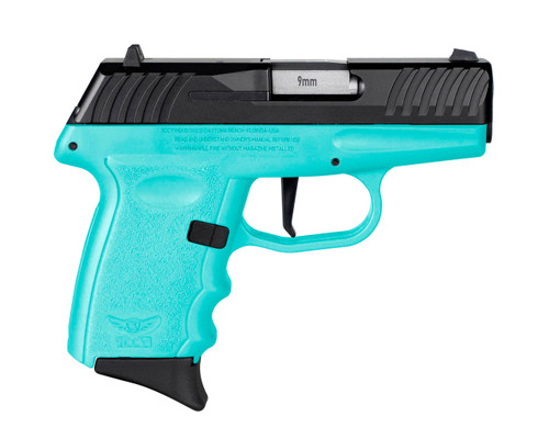 SCCY DVG-1 9mm Luger Pistol 3.1" Barrel 10+1 Round Black Slide Blue Frame (Flat Trigger, Roebuck Quadlock)