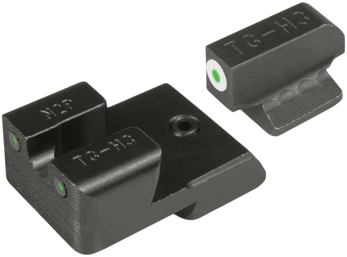 TRUGLO Tritium Pro Sight Set 1911 Commander 9mm, 40 S&W Novak Cut Tritium Green with White Front Outline