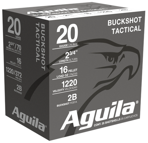 Aguila Hunting Shotshells 20 Gauge 2-3/4" 1 oz #2 Buck 25 Count