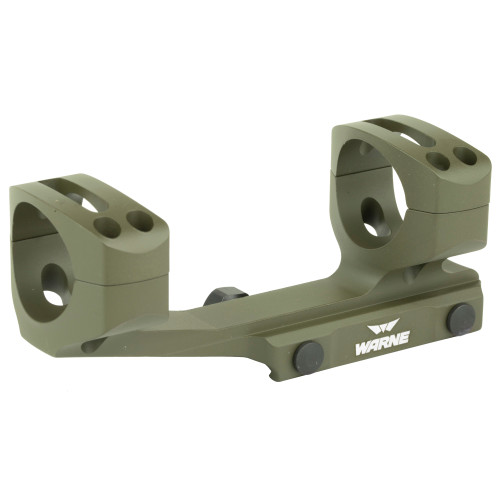 Warne 1-Piece Gen 2 X-SKEL 1-Piece Cantilever Picatinny Scope Mount 30mm Rings Mil-Spec OD Green - Image 1