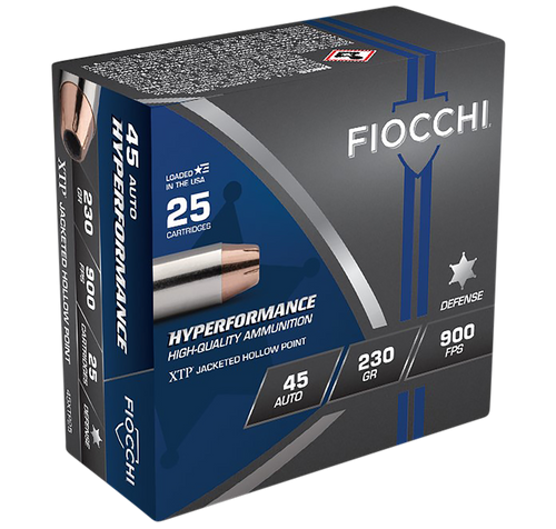 Fiocchi 45 ACP Ammo 230 Grain Hornady XTP Hollow Point Box of 25
