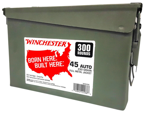 Winchester USA 45 ACP Ammo 230 Grain Full Metal Jacket Ammo Can of 300