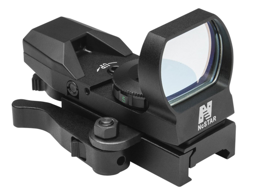 NcStar Red Dot Sight 4-Reticle Pattern (Dot, Star, Burst, Cross, Bullseye) Black