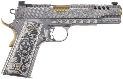 Auto Ordnance 1911TCAC17 Texas Ranger Special Edition 45 ACP Pistol 5" Barrel 7+1 Round Gold Plated PVD