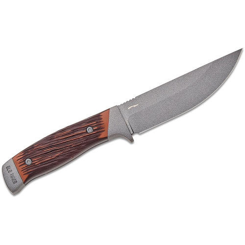 Old Timer Frontier Fixed Blade Knife 5" Drop Point Blade Wood Handle
