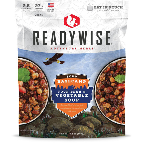 ReadyWise Basecamp Four Bean & Vegetable Soup Freeze Dried Food 2.5 Servings