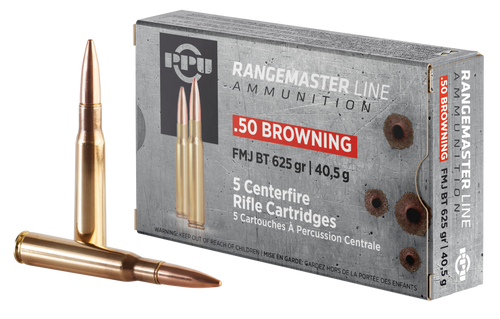 Trz Trading Inc. PPU Rangemaster .50 BMG Ammunition 625gr FMJ 5/ct