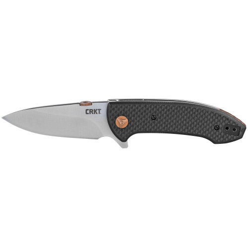 CRKT Avant Folding Knife 3.18" Drop Point 8Cr14MoV Stainless Steel Blade Carbon Fiber/G-10 Handle Black - Image 1
