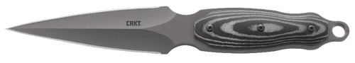 CRKT Shrill Fixed Blade Knife 4.77" Spear Point 8Cr13MoV Titanium Nitride Blade Micarta Handle Black/Gray