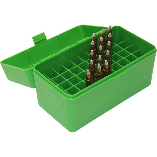 MTM Case-Gard R-50 Rifle Ammo Box .223/.270 WSSM/.460/.500 S&W 50-Round Green