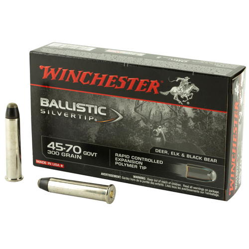 Winchester Ballistic Silvertip 45-70 Government Ammo 300 Grain Polymer Tip Box of 20