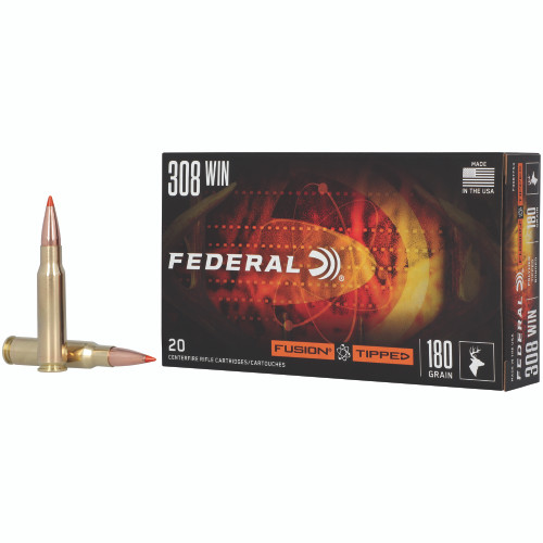 Federal Fusion Tipped 308 Winchester Ammo 180 Grain Bonded Polymer Tip Box of 20 - Image 1