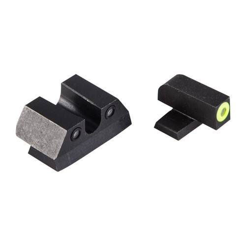 Night Fision Sig Sauer P-Series 40/45 Night Sight Set Green Tritium Front Sight Yellow Outline Black U-Notch Rear Sight