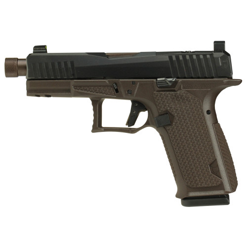 Lone Wolf Distributors Dusk 19 9mm Pistol 4.6" Threaded Barrel 15 Rounds Black Slide Brown Frame - Image 1