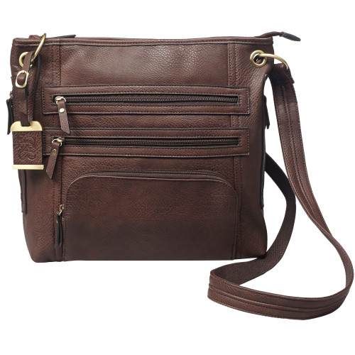 Bulldog Cases Concealed Carry Purse Chocolate Brown 14x12x3 Inches