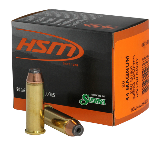 HSM Ammo .44 Magnum Ammo 240 Grain Jacketed Hollow Point Box of 20