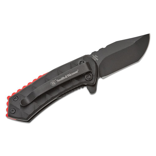 Smith & Wesson 24/7 Assisted Opening Pocket Knife 1.9" Clip Point 8Cr13MoV Black Blade Aluminum Handle Black