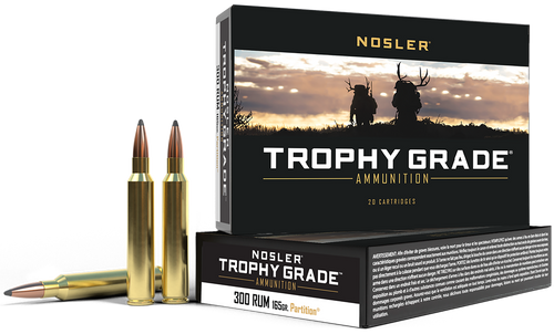 Nosler Trophy Grade 300 Remington Ultra Magnum Ammo 165 Grain Nosler Partition Jacketed Soft Point Box of 20