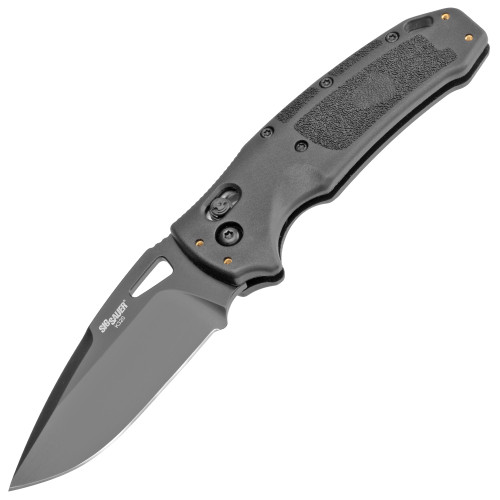 Hogue Sig Sauer P320 Nitron Pocket Knife 3.5" Drop Point Black - Image 1