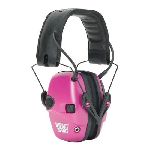 Honeywell Howard Leight Impact Sport Electronic Earmuffs, Small, Berry Pink