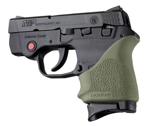 Hogue Handall Slip On Beavertail Grip Sleeve S&W Bodyguard 380, Taurus TCP, Spectrum Rubber Olive Drab