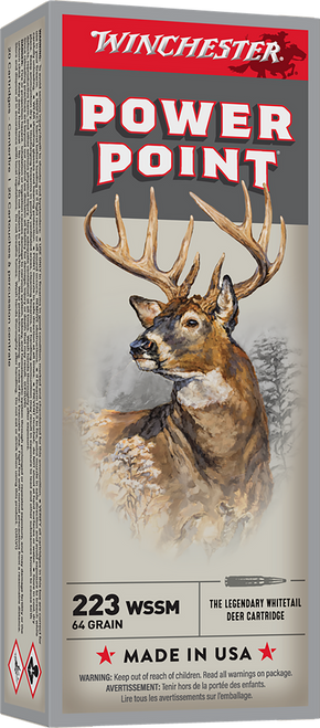 Winchester Super-X .223 WSSM Ammo 64 Grain PSP Box of 20