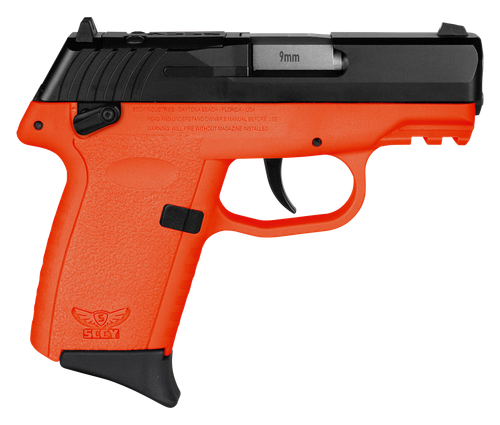 SCCY CPX-1 9mm Luger Pistol 3.1" Barrel 10+1 Round Black Slide Orange Frame (Includes Manual Safety)