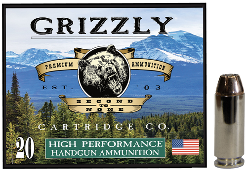 Grizzly Cartridge High Performance Handgun 10mm Auto Ammo 180 Grain Jacketed Hollow Point Box of 20