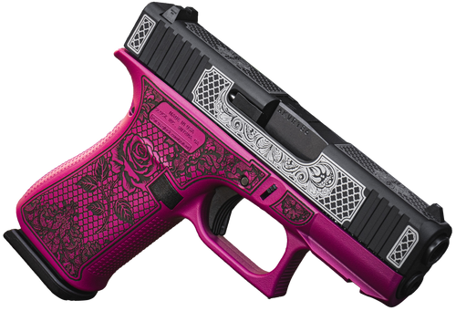 Glock 43X 9mm Luger Pistol 3.41" Barrel 10+1 Round Black Slide Black Cherry Lace Grip Glock 43X 9mm Luger Pistol 3.41" Barrel 10+1 Round Black Slide Black Cherry Lace Grip