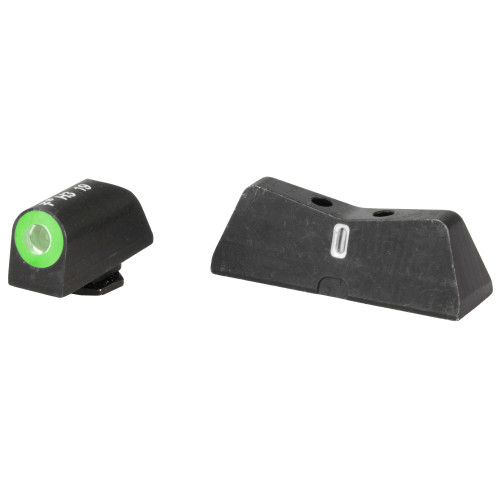 XS DXT2 Night Sight Set for Glock 17, 19, 22, 23, 24, 26, 27, 31, 32, 33, 34, 35, 36, 38 Standard Dot Tritium Front, Tritium Stripe Rear Green - Image 1