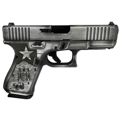 Glock 19 Gen 5 9mm Luger Pistol 4.02" Barrel 15+1 Round Texas Silver