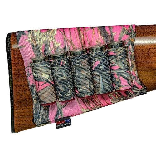 Grovtec Buttstock Cartridge Shell Holder Open Style True Timber Pink
