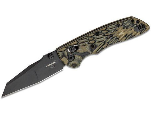 Hogue Deka Folding Knife 3.25" Modified Wharncliffe CPM 20CV Black Cerakote Blade G-10 Handle Green G-Mascus