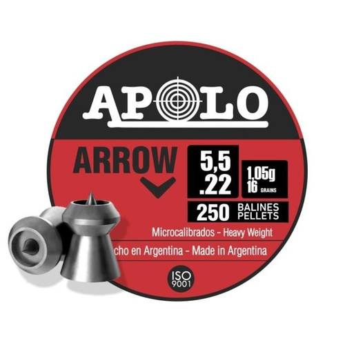 Hatsan Apolo Arrow Air Gun Pellets .22 Caliber 16 Grain 250 Count (Premium Hunting Pellets)