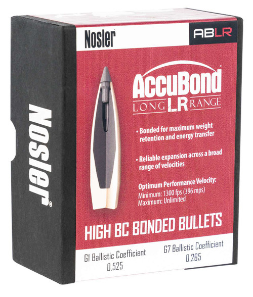 Nosler AccuBond Long Range 30 Cal .308 168 gr Spitzer Point 100 Per Box