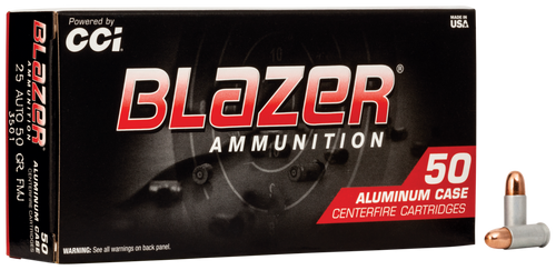Blazer 25 ACP Ammo 50 Grain Full Metal Jacket Box of 50