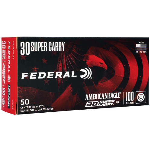 Federal American Eagle 30 Super Carry Ammo 100 Grain Full Metal Jacket Box of 50