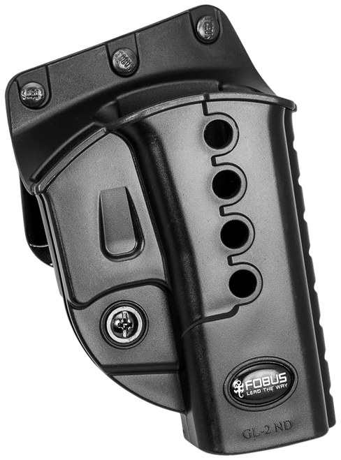 Fobus GL2E2BH Passive Retention Evolution OWB Holster Right Hand Glock 17, 19, 26, 33, 34 Polymer Black