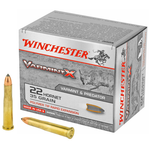 Winchester Vamint X 22 Hornet Ammo 35 Grain Polymer Tip Box of 20 - Image 1