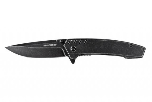 Sarge Knives Stone 3.25" 440C Stainless Steel Stonewash Frame Lock Folder
