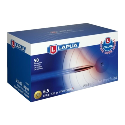 Lapua Scenar-L 6.5 Creedmoor Ammo 136 Grain Open Tip Match Box of 50